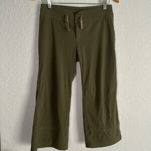 Lucy Olive Green Crop Stretchy Athletic Pants Drawstring Yoga Loungewear Size XS